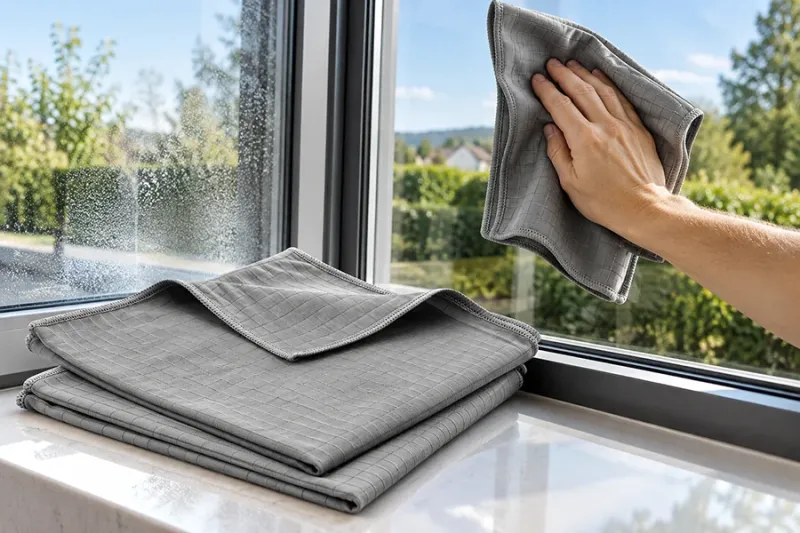 Glas-Poliertuch 40cm x 40cm grau